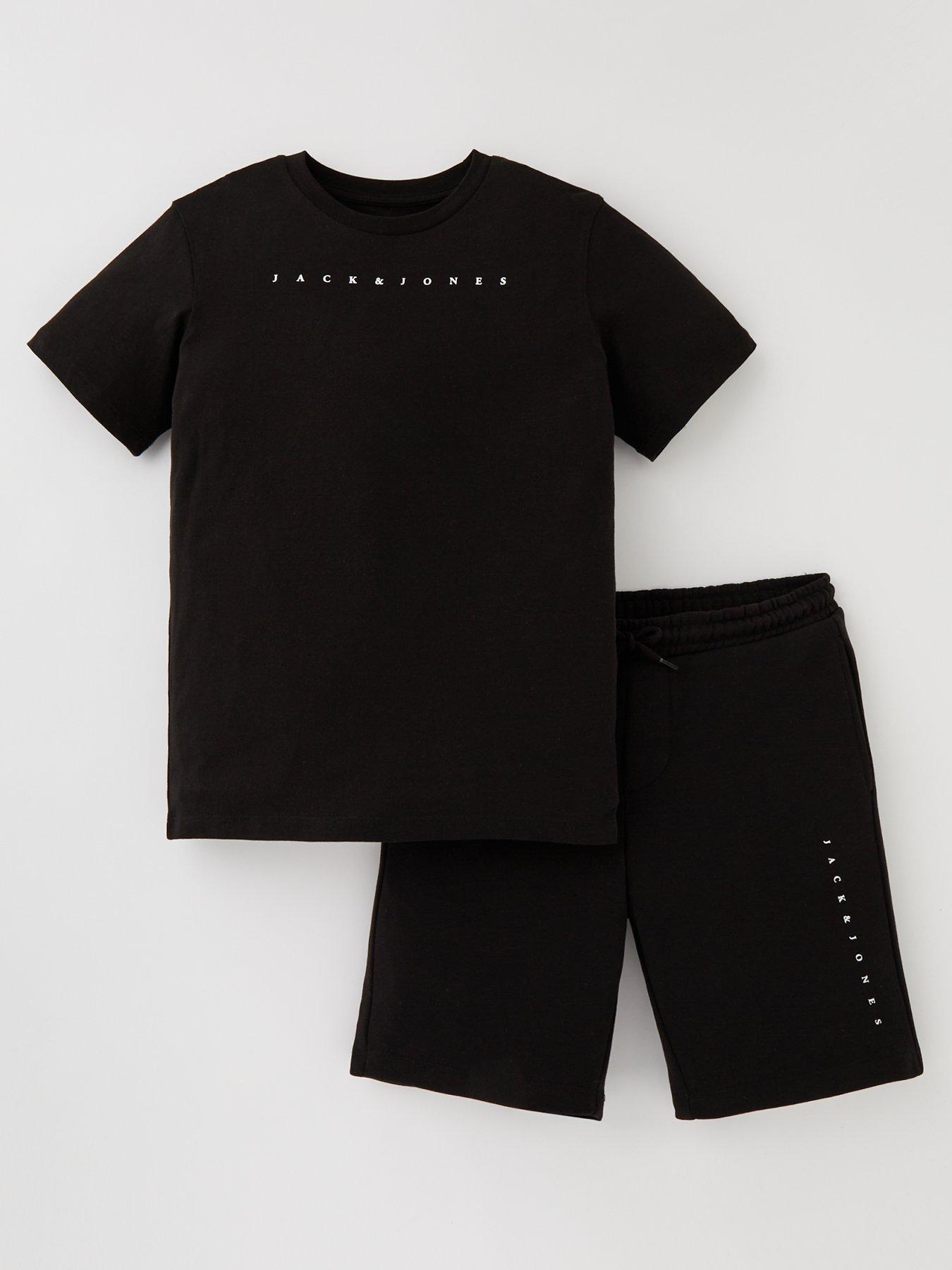 jack-jones-junior-boys-font-t-shirt-and-short-set-black