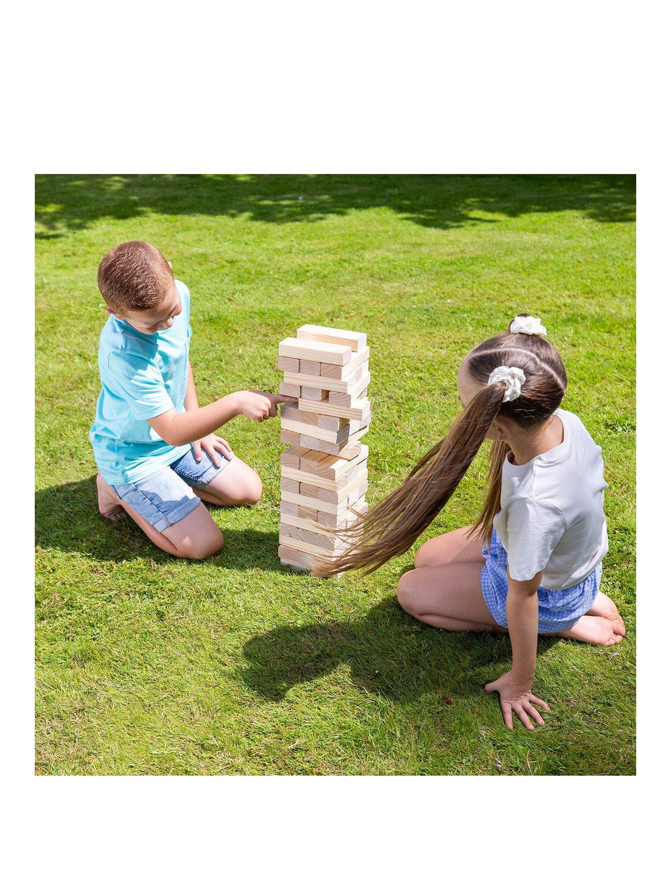 Product photograph of Grasshopper Games Giant Wooden Stack N Fall Game from very.co.uk