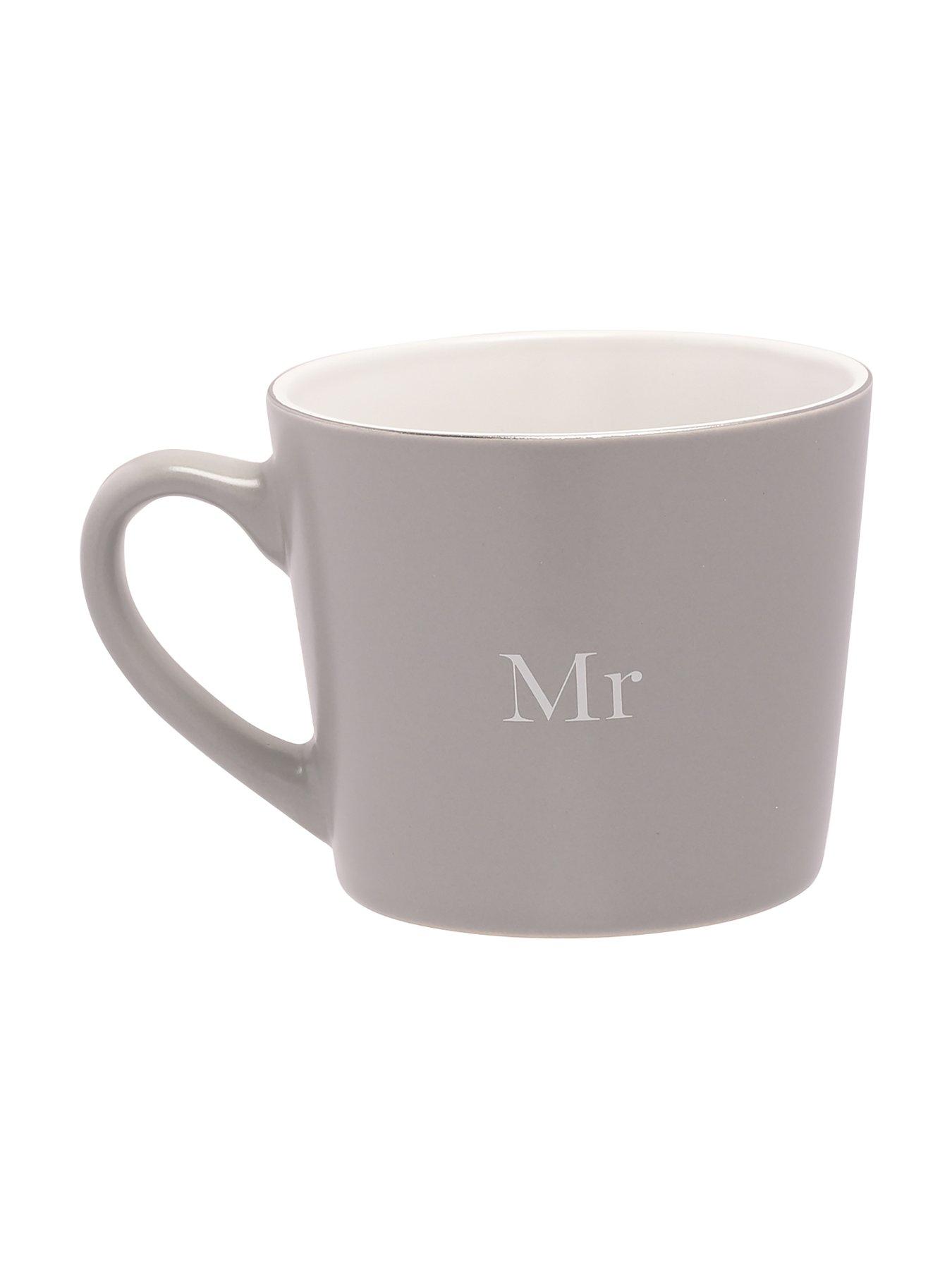 Image 3 of 6 of Amore Set of 2 Grey & White Mugs - Mr & Mrs