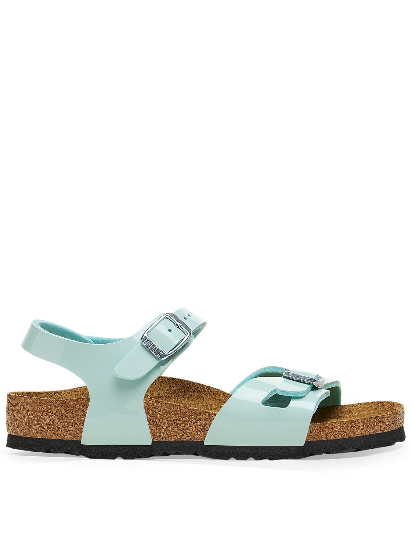 Birkenstock Kids Rio Patent Surf Green Sandal, Green, Size 12 Younger