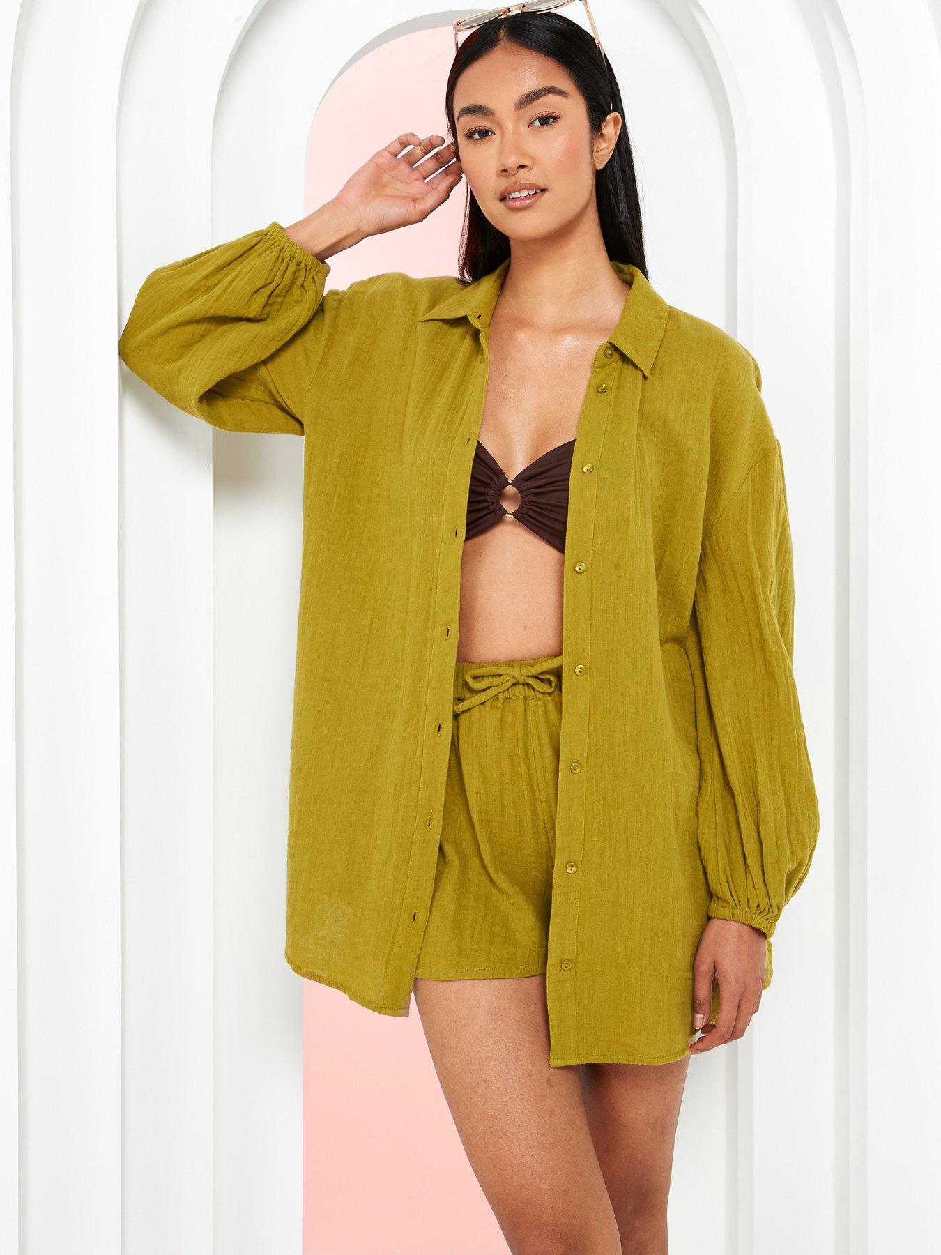 v-by-very-cheesecloth-shirt-co-ord-green