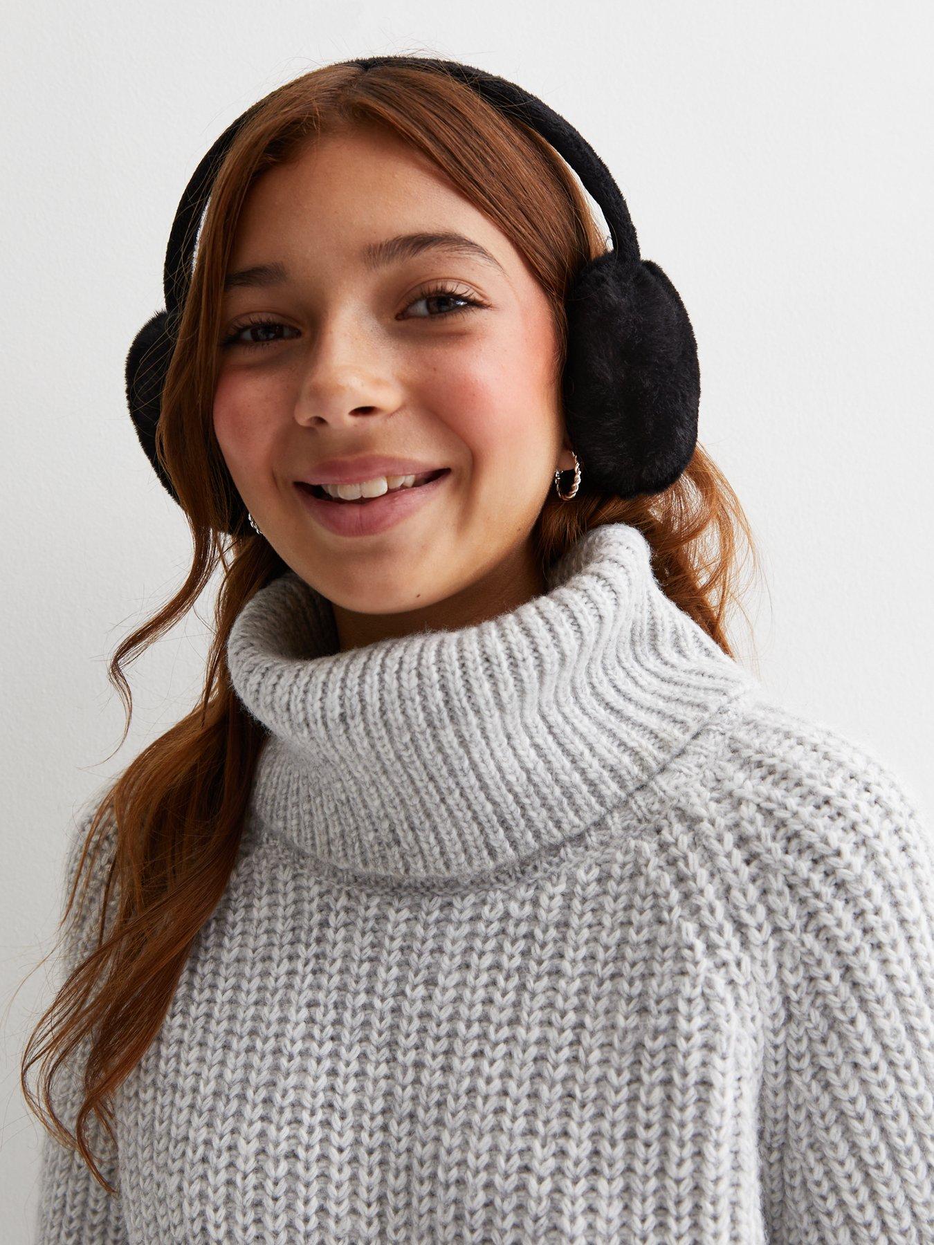 New Look 915 Girls Black Faux Fur Ear Muffs very.co.uk