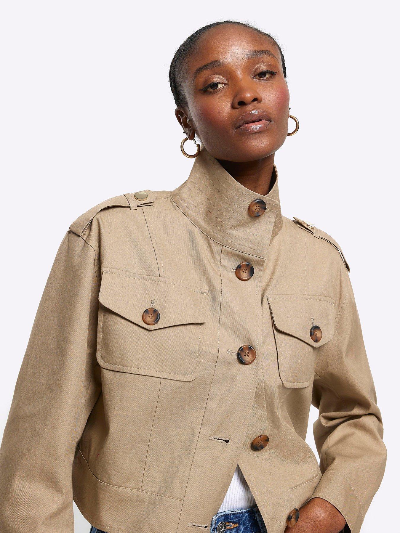 Image 4 of 4 of River Island Cropped Trench - Beige