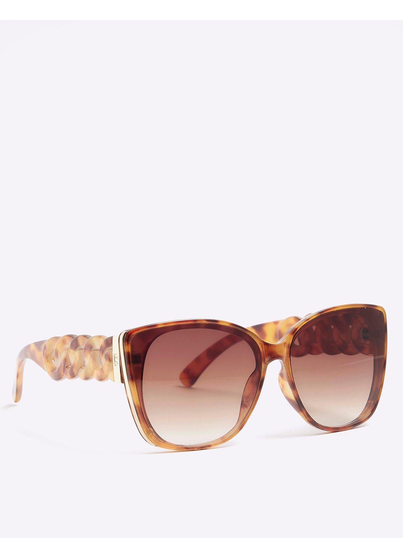 River Island Chain Arm Glam Cateye Sunglasses Tortoise Uk