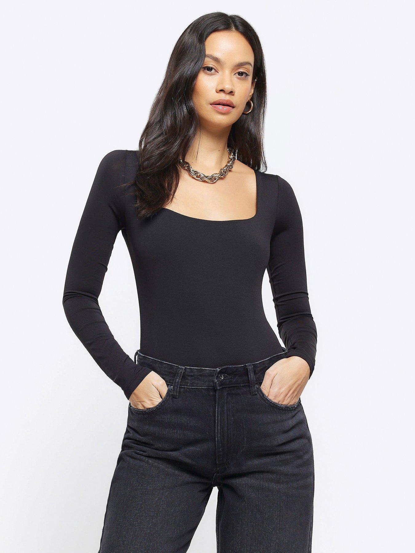 Black Going Out Tops for Women, Black Evening Tops