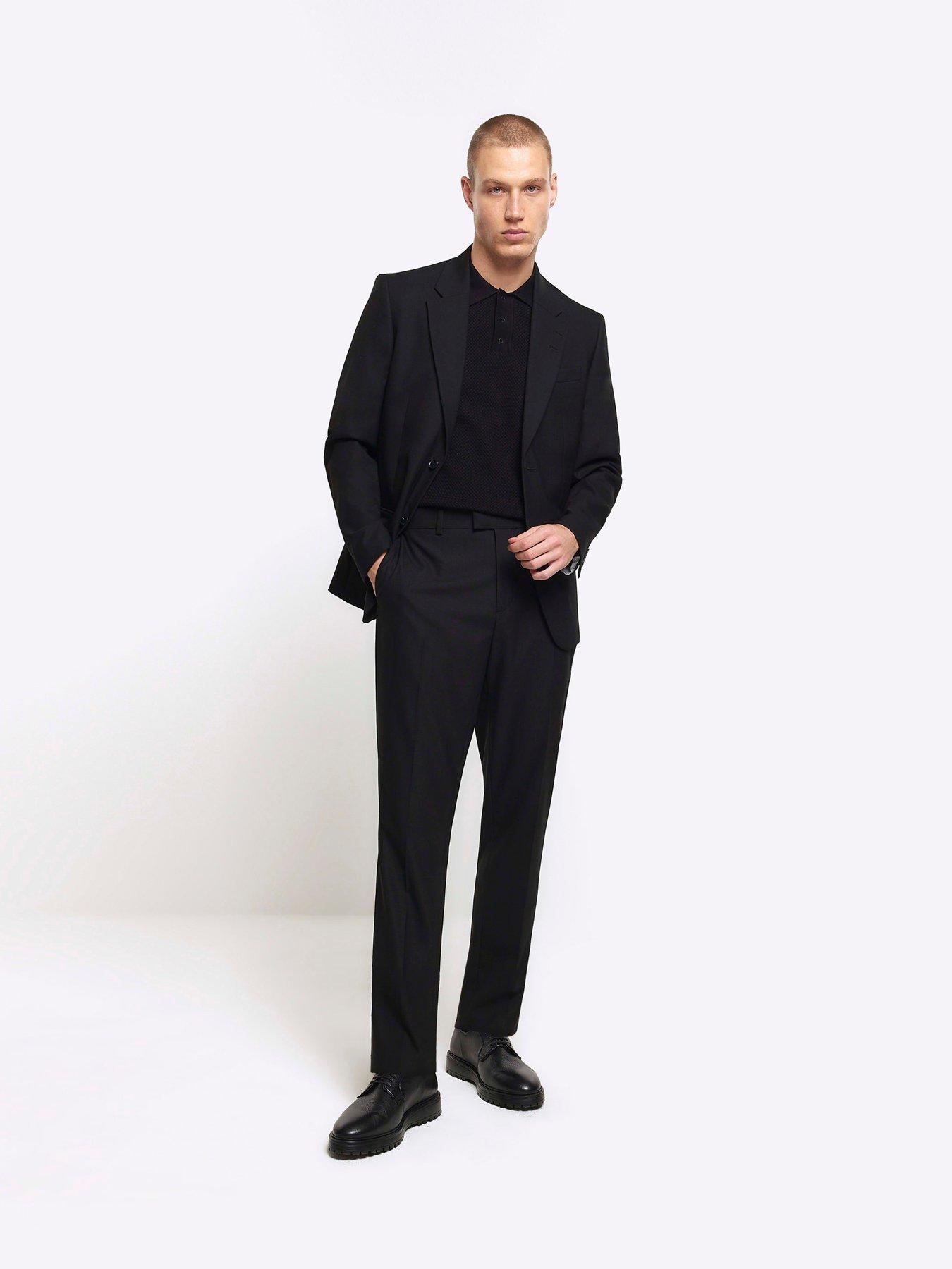 River Island Plain Slim Suit Trousers - Black | Very.co.uk