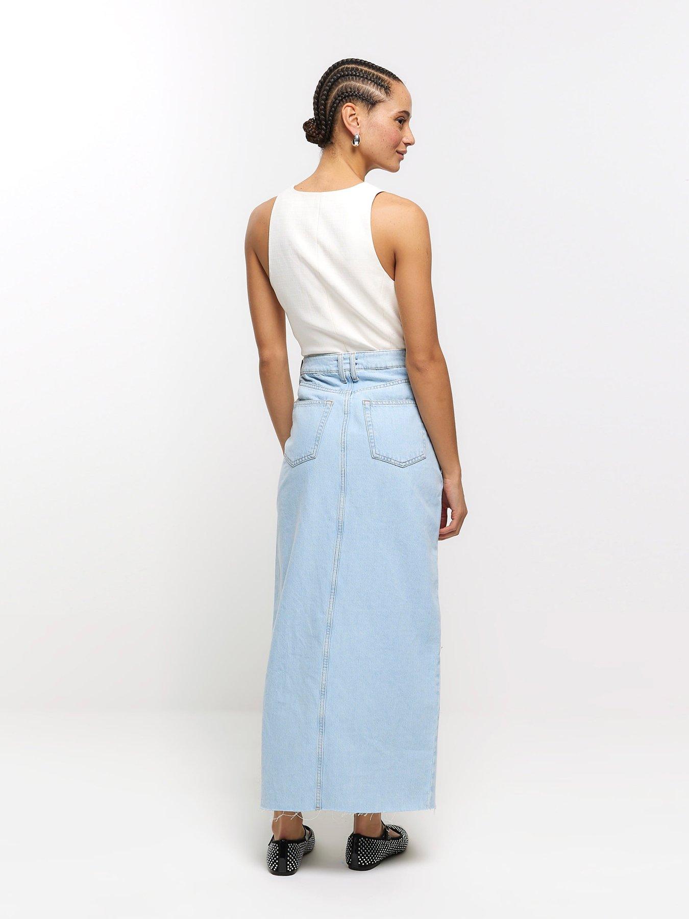 River island denim skirt hot sale sale