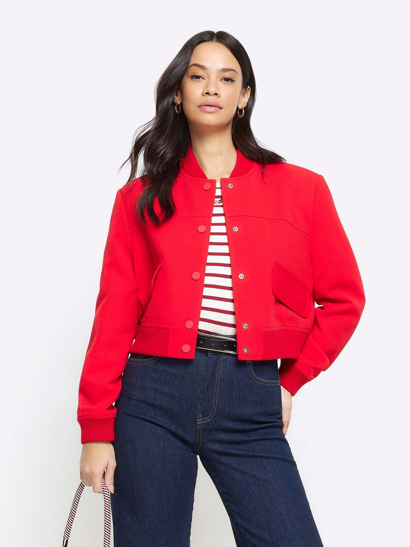 River island red jacket on sale