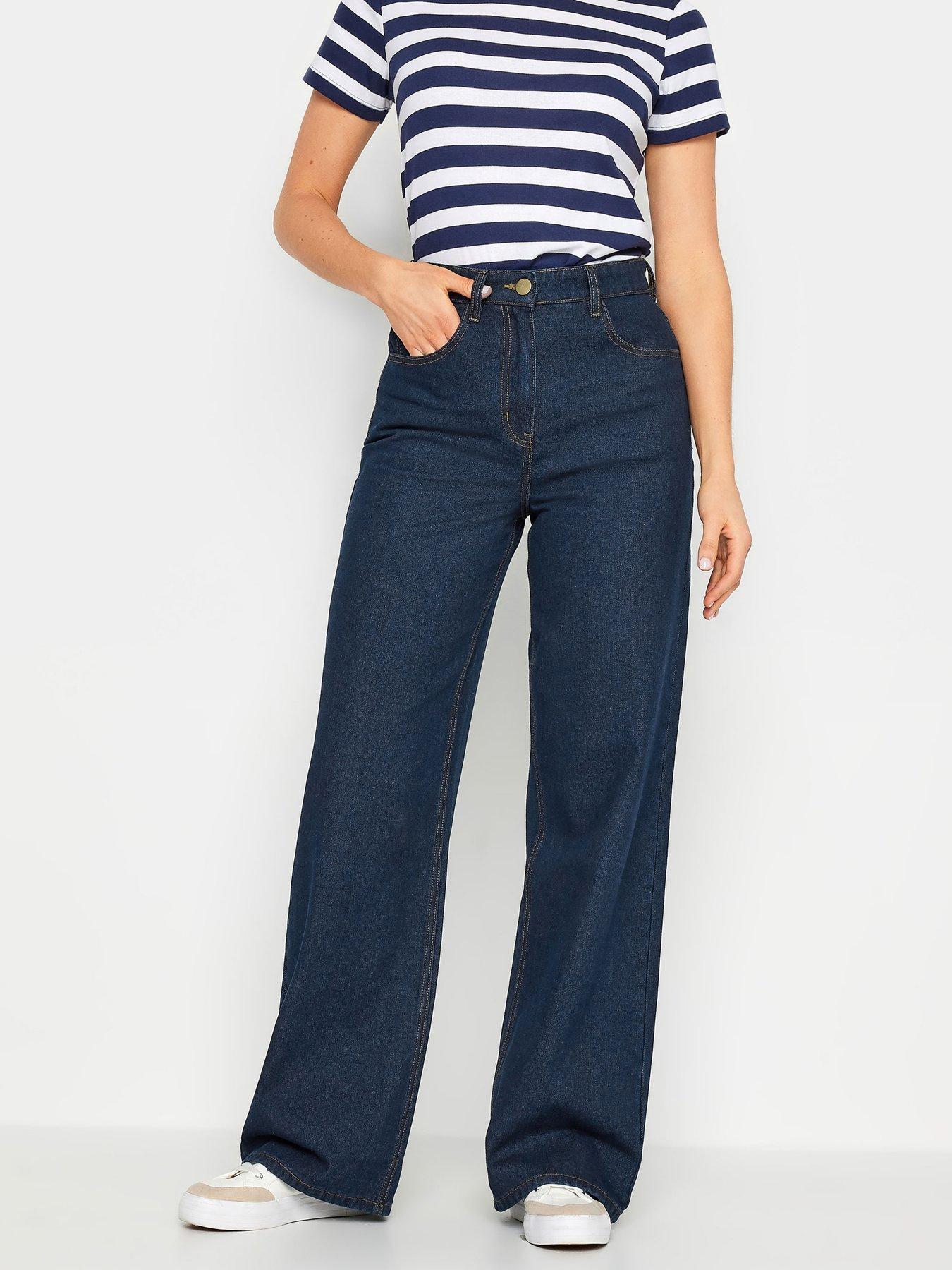 undefined Indigo Wide Leg Jeans - Blue