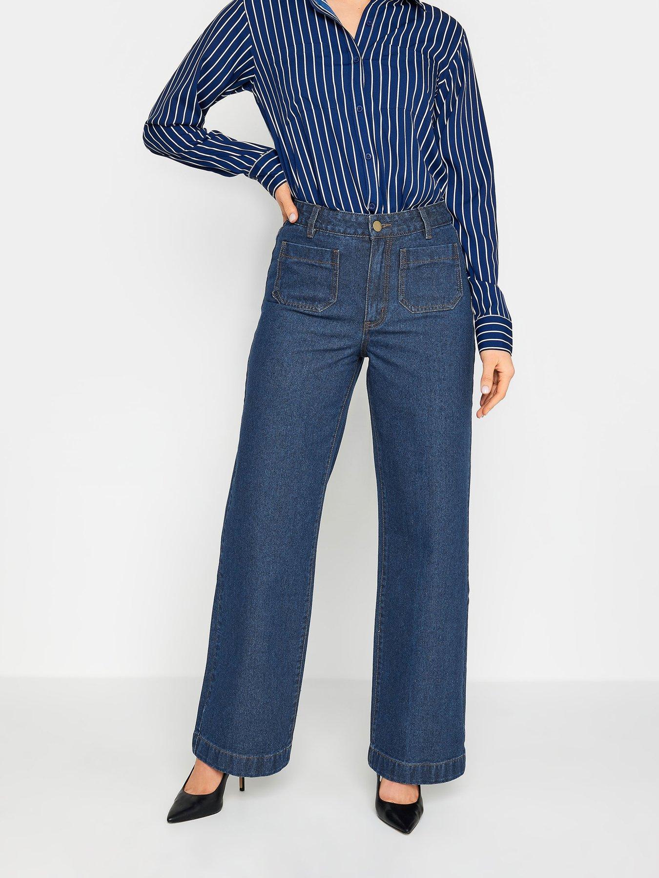 undefined Wide Leg Patch Pocket Detail - Blue