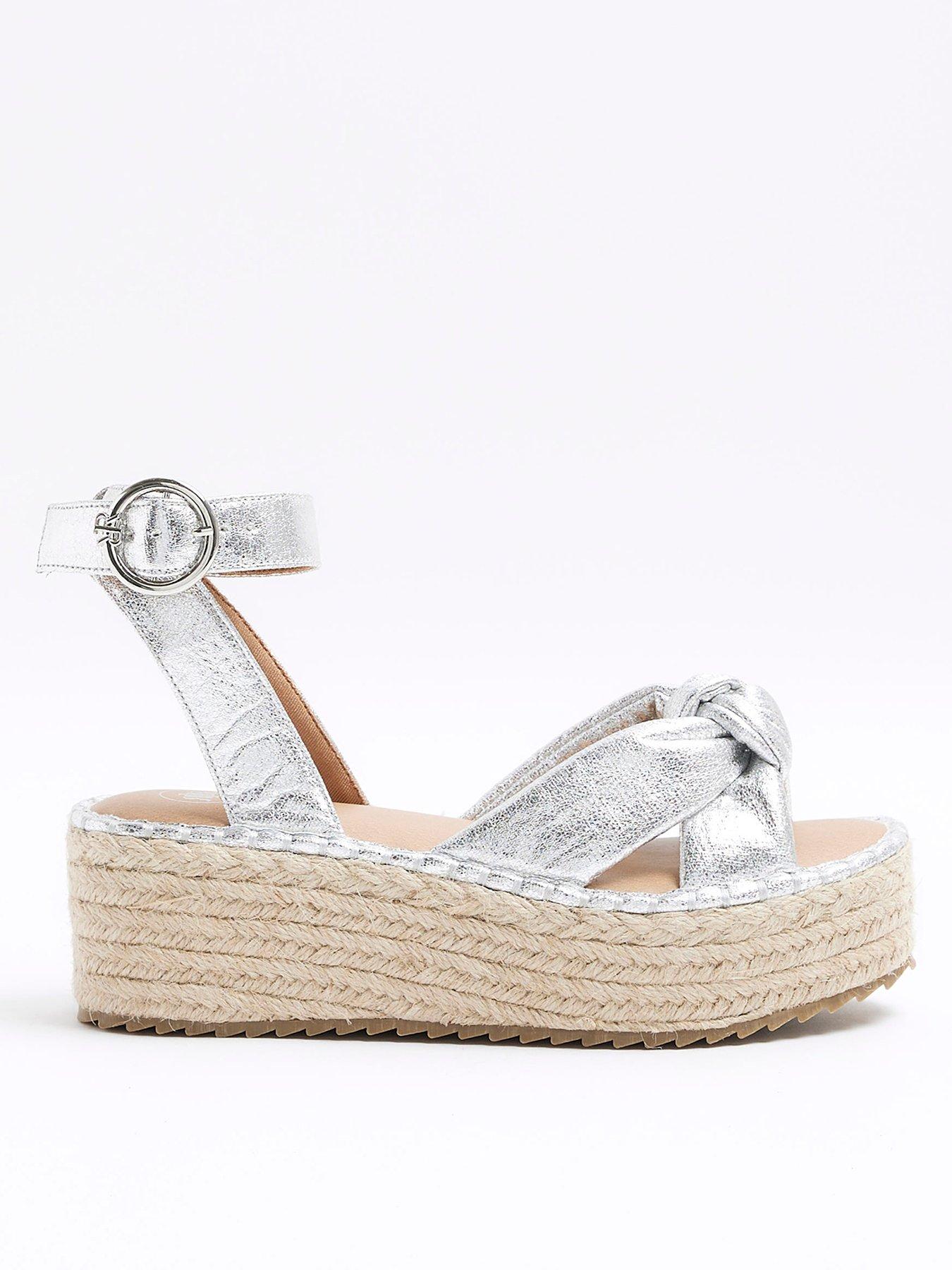 undefined Two Part Espadrille Sandal - Silver