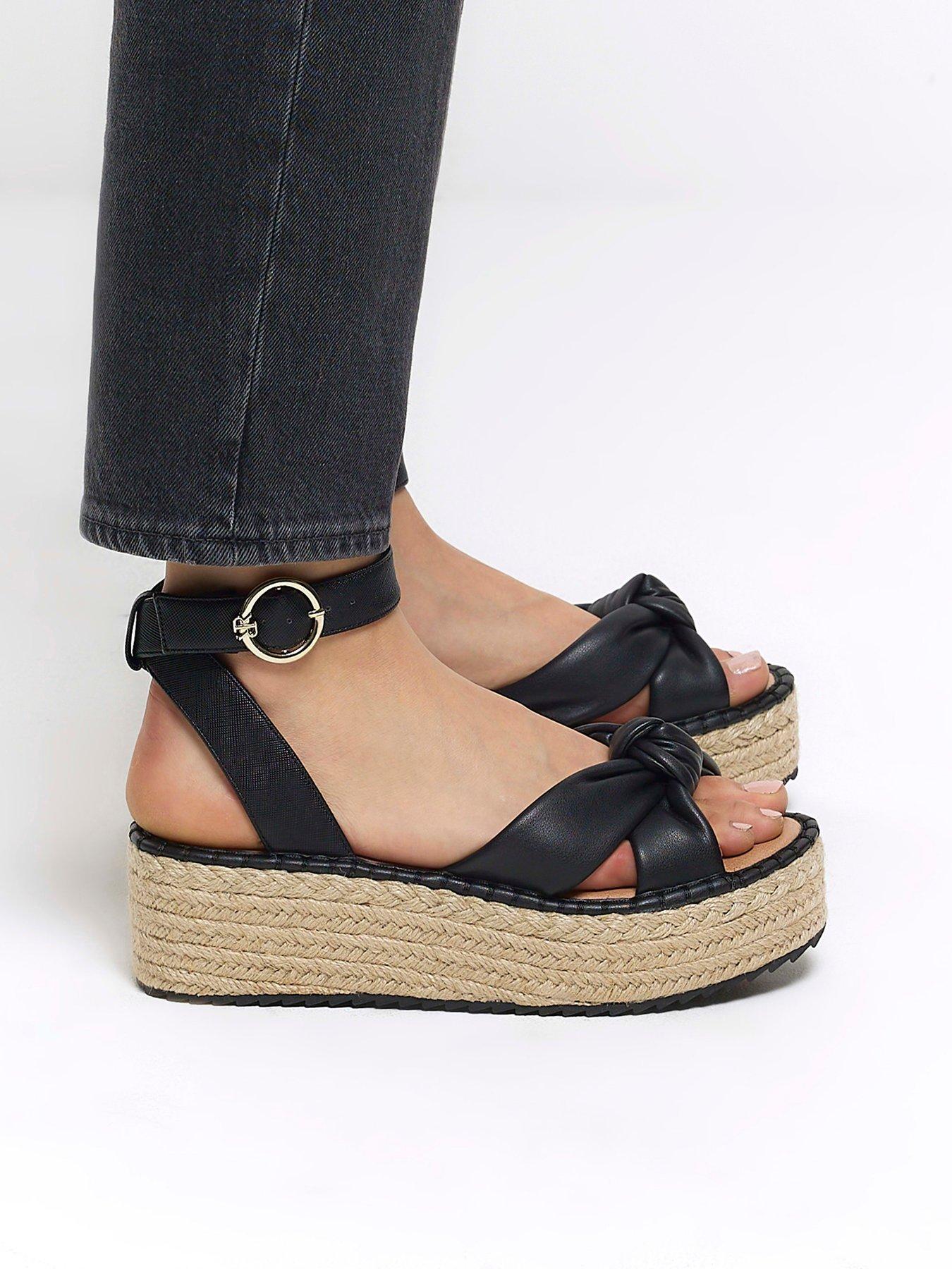 River Island Two Part Espadrille Sandal Black Very