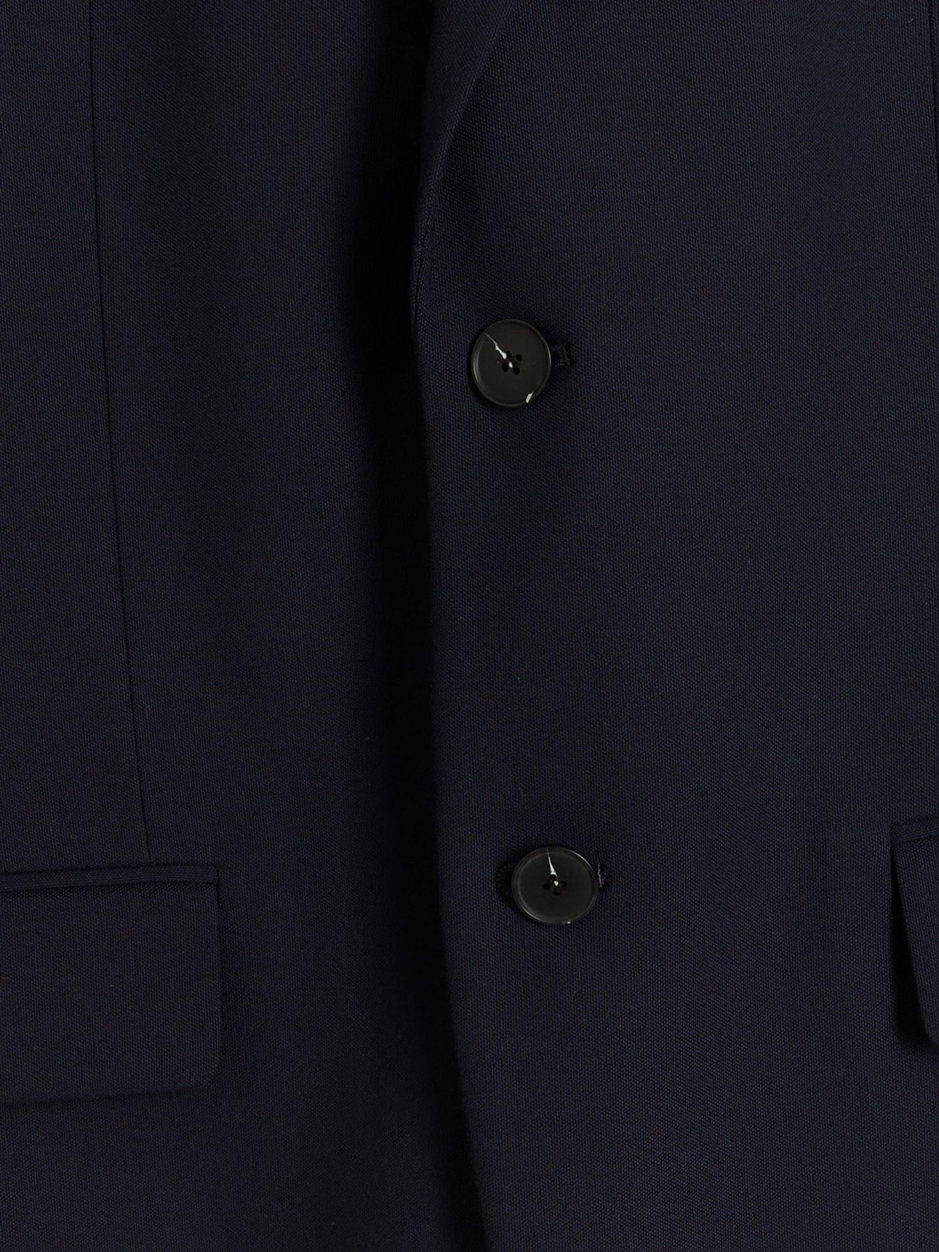 Image 5 of 6 of River Island Plain Single Breasted Slim Suit Jacket - Navy