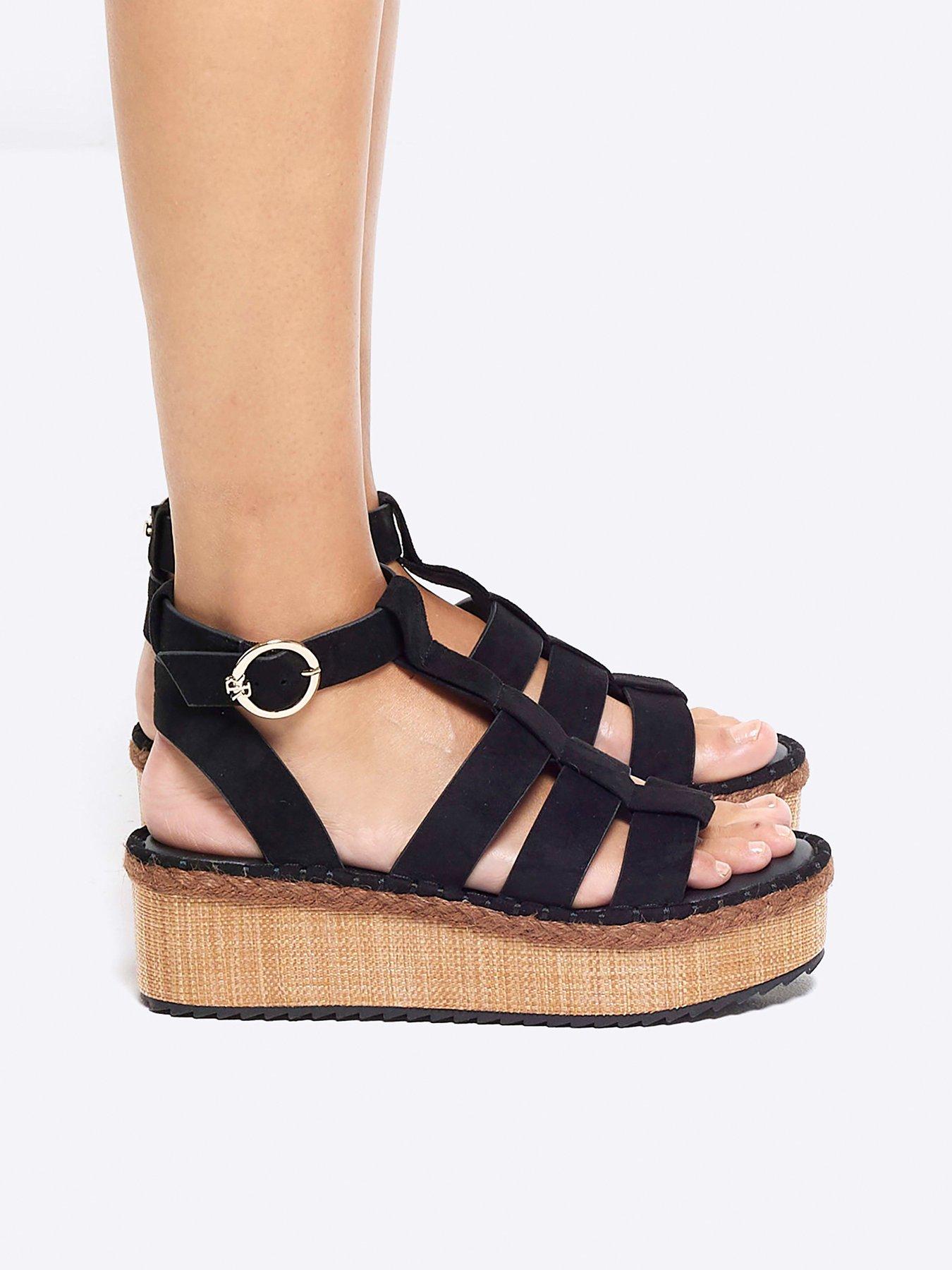 River island black flatforms online