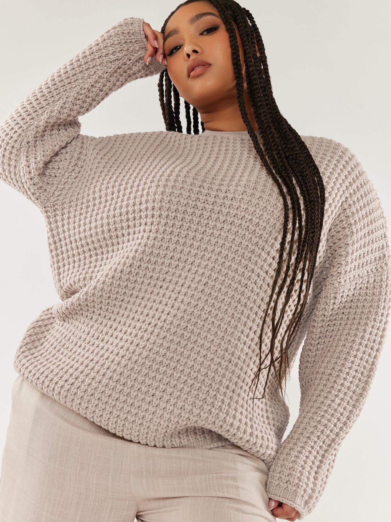 YOURS Plus Size Cream Stripe Button Detail Knitted Jumper