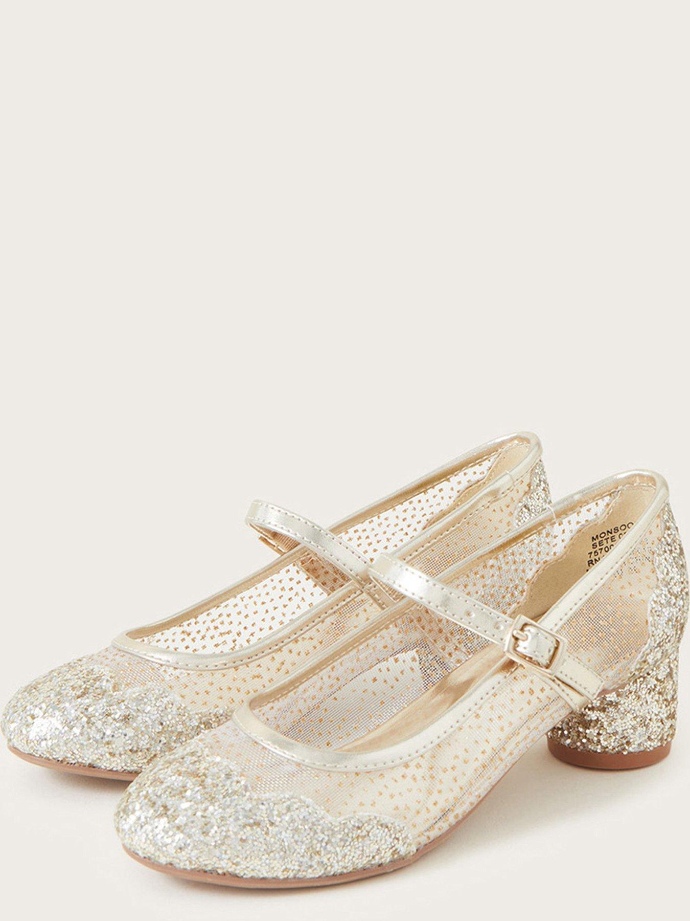 Monsoon Girls Princess Annabelle Heeled Shoes Gold very.co.uk