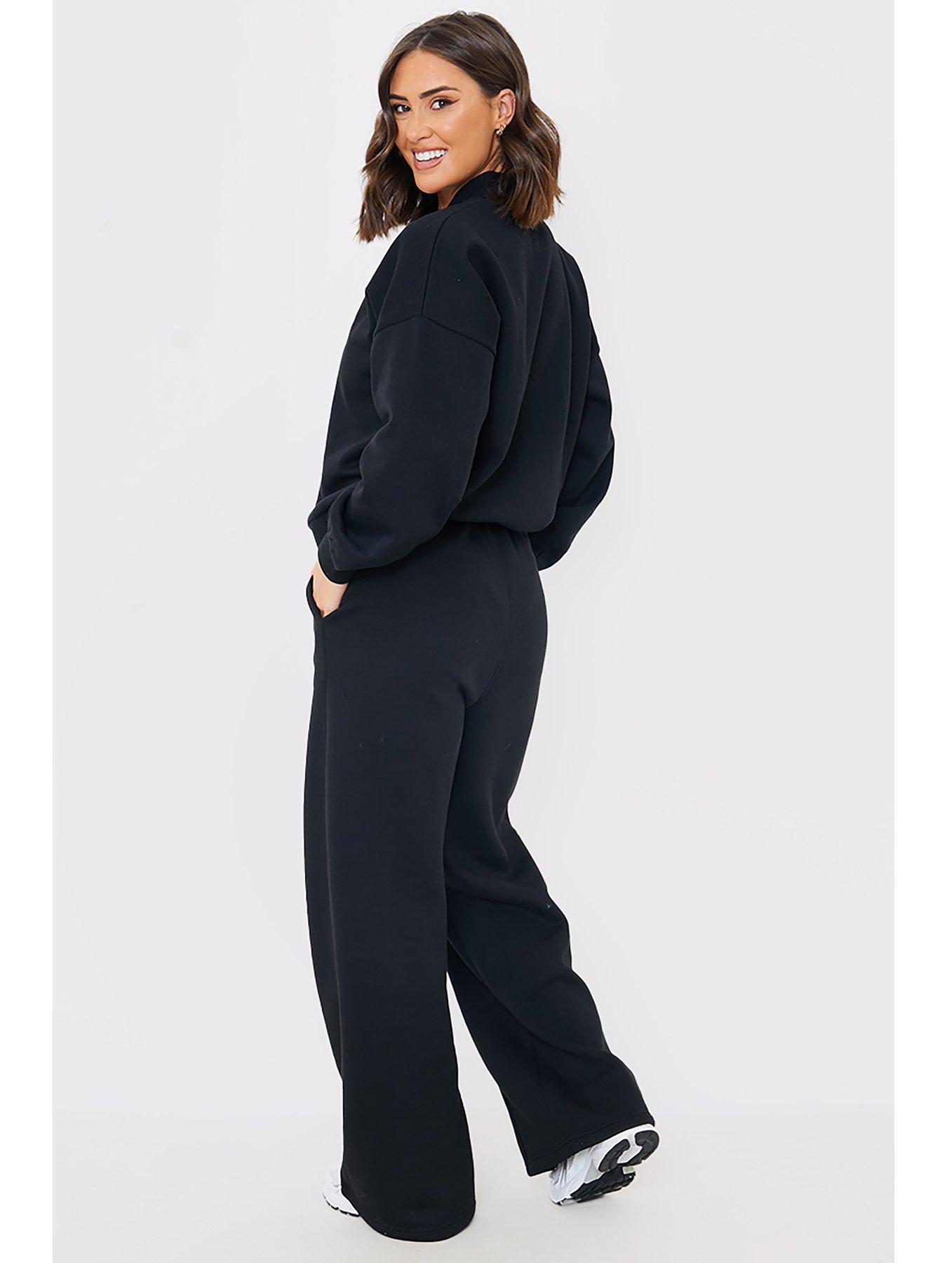 In The Style x Georgia Kousoulou Drawstring Wide Leg Joggers - Black