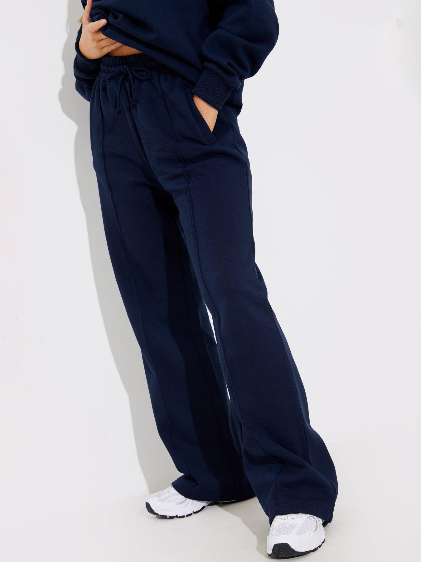 In The Style Perrie Sian Navy Wide Leg Joggers