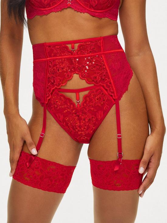 front image of ann-summers-suspenders-icon-waspie-red