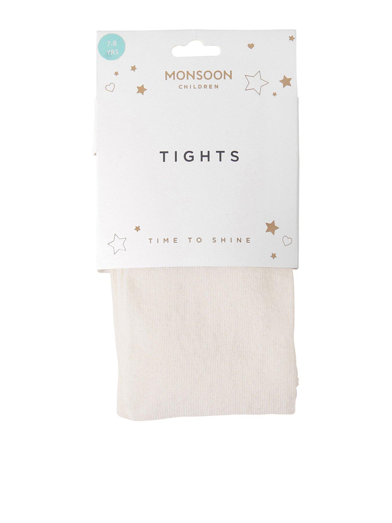 Monsoon Girls Frosted Tights - Ivory