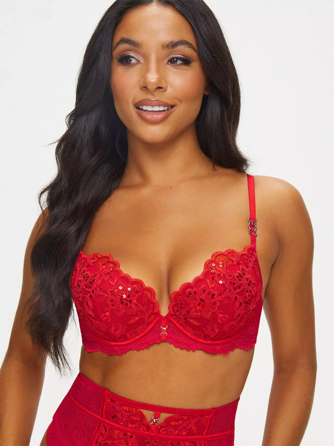 Ann Summers Sumptuous Non Padded Plunge Bra in Red