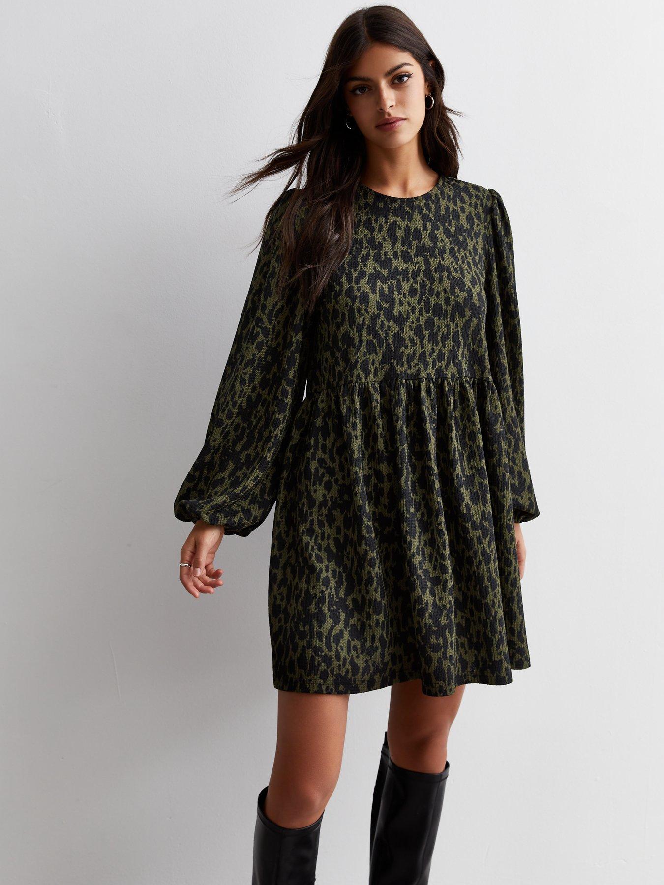 Leopard print smock outlet dress