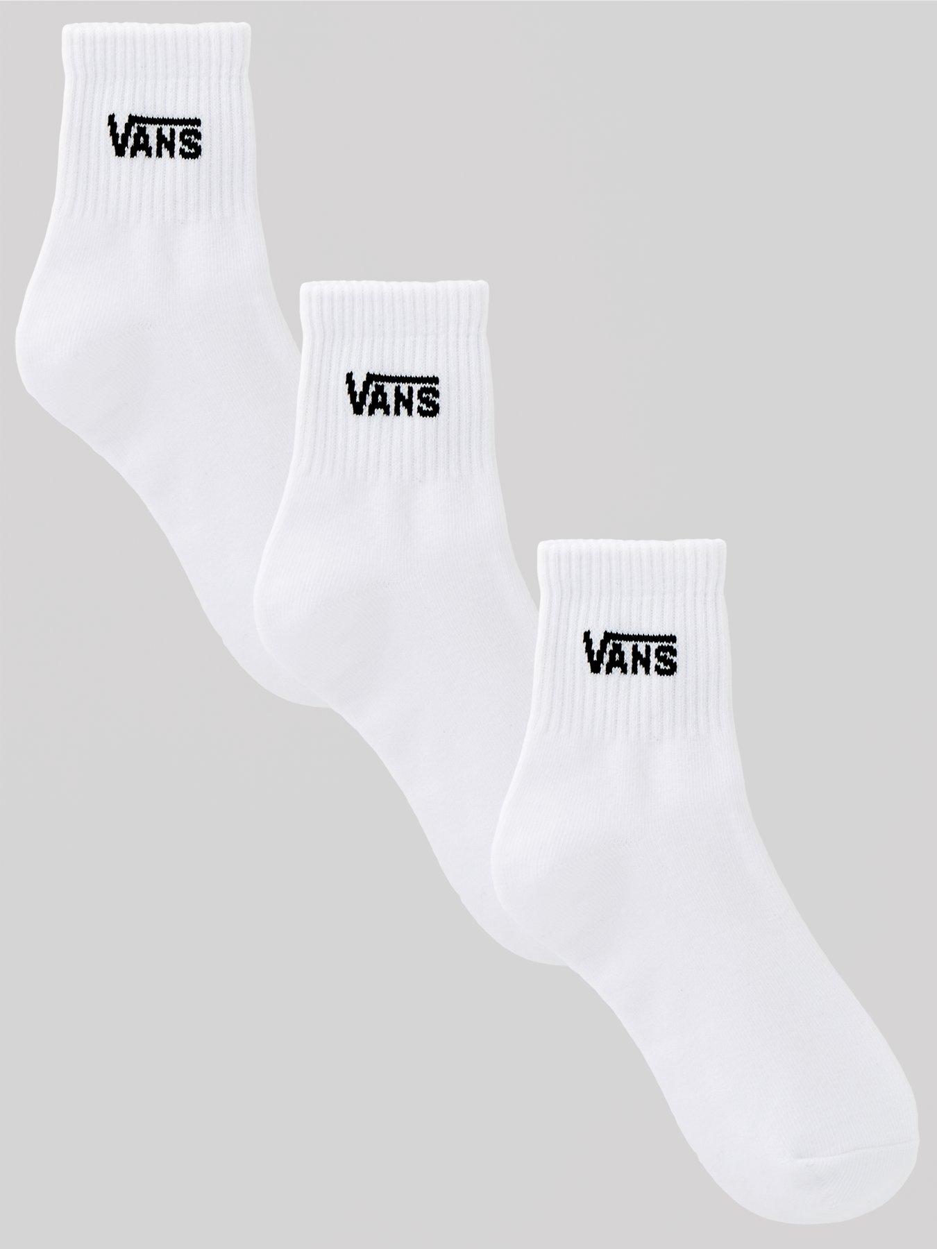 Vans Womens 3 Pack Classic Half Crew Sock - White