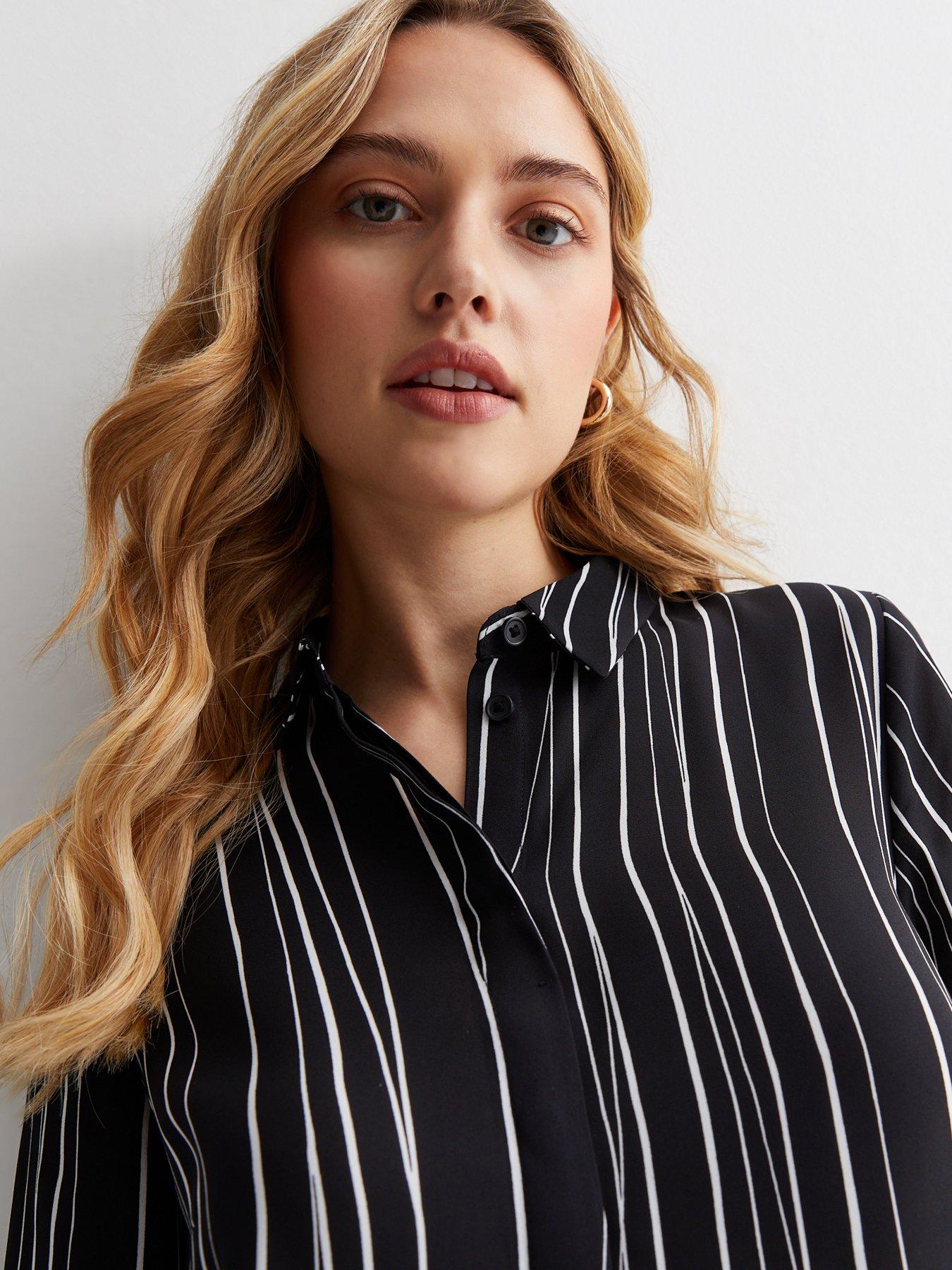 New Look Black Stripe Long Sleeve Shirt | Littlewoodscom