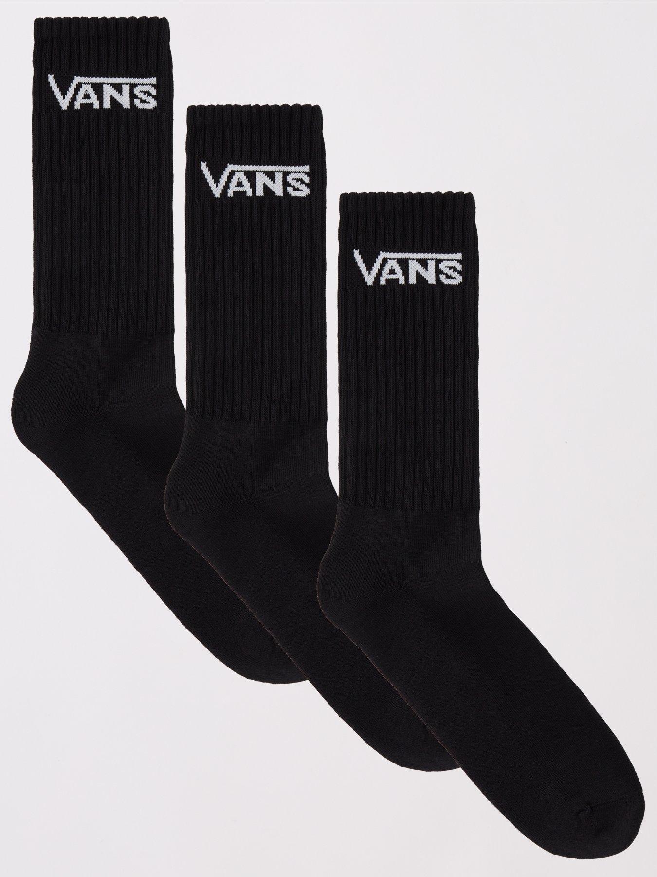 Vans Unisex 3 Pack Classic Crew Socks - Black | Very.co.uk