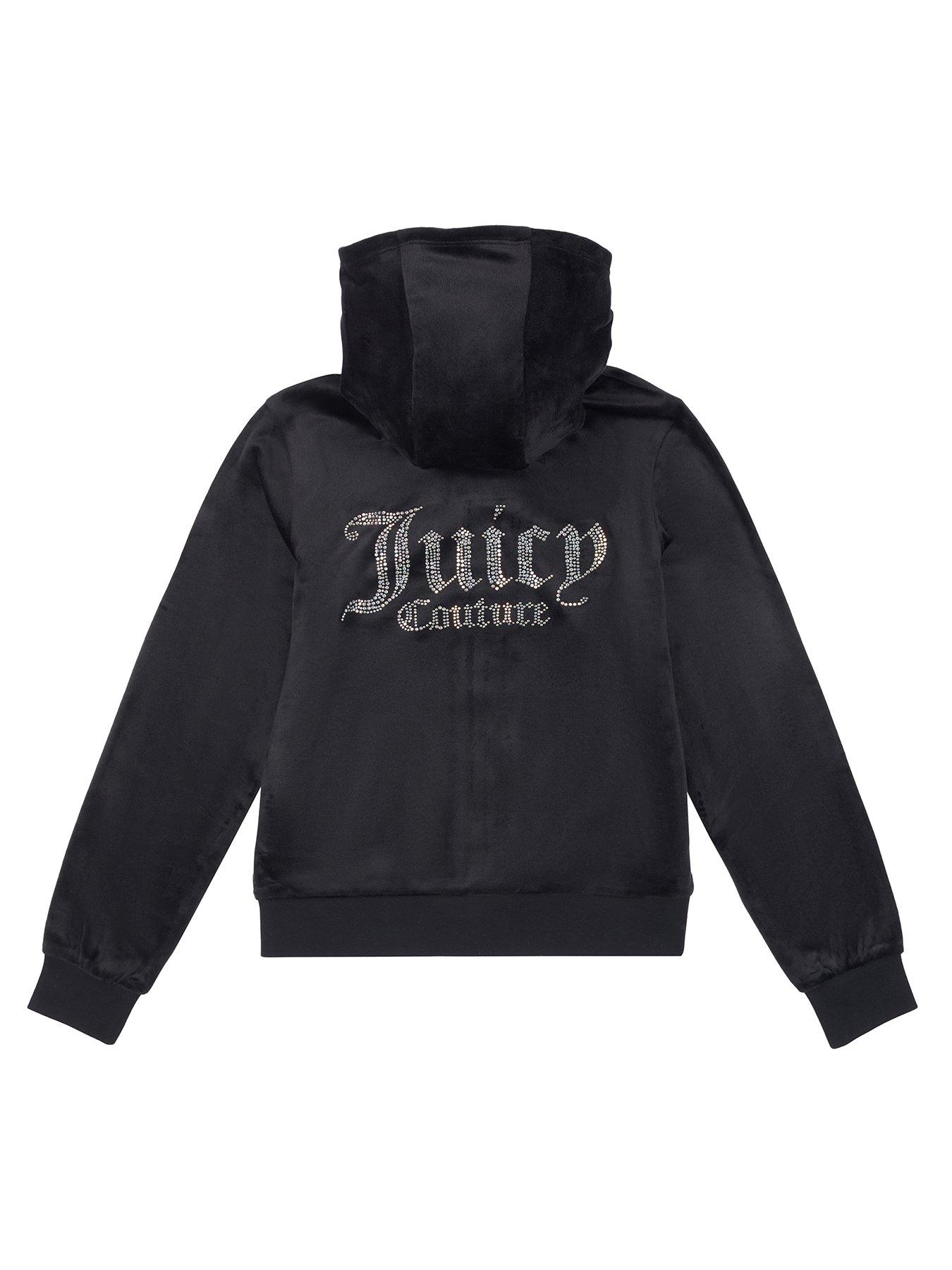 Girls black zip through hoodie hotsell