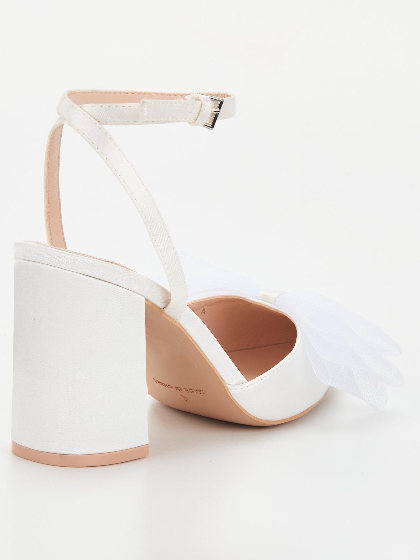 Raid Wide Fit Be Mine Mishha Bow Front Satin Heeled Shoes - Ivory 