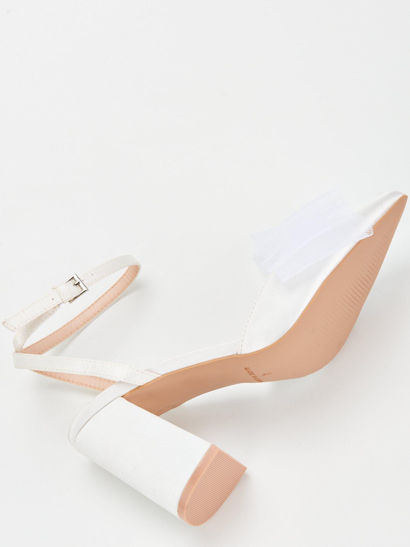 Raid Wide Fit Be Mine Mishha Bow Front Satin Heeled Shoes - Ivory 