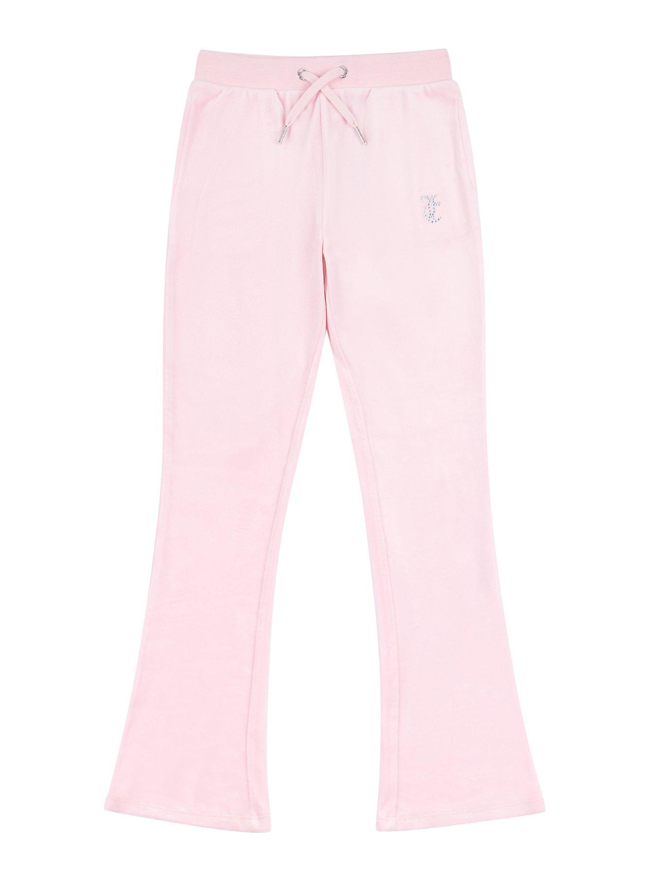 Juicy Couture Girls Diamante Velour Bootcut Jogger - Shell