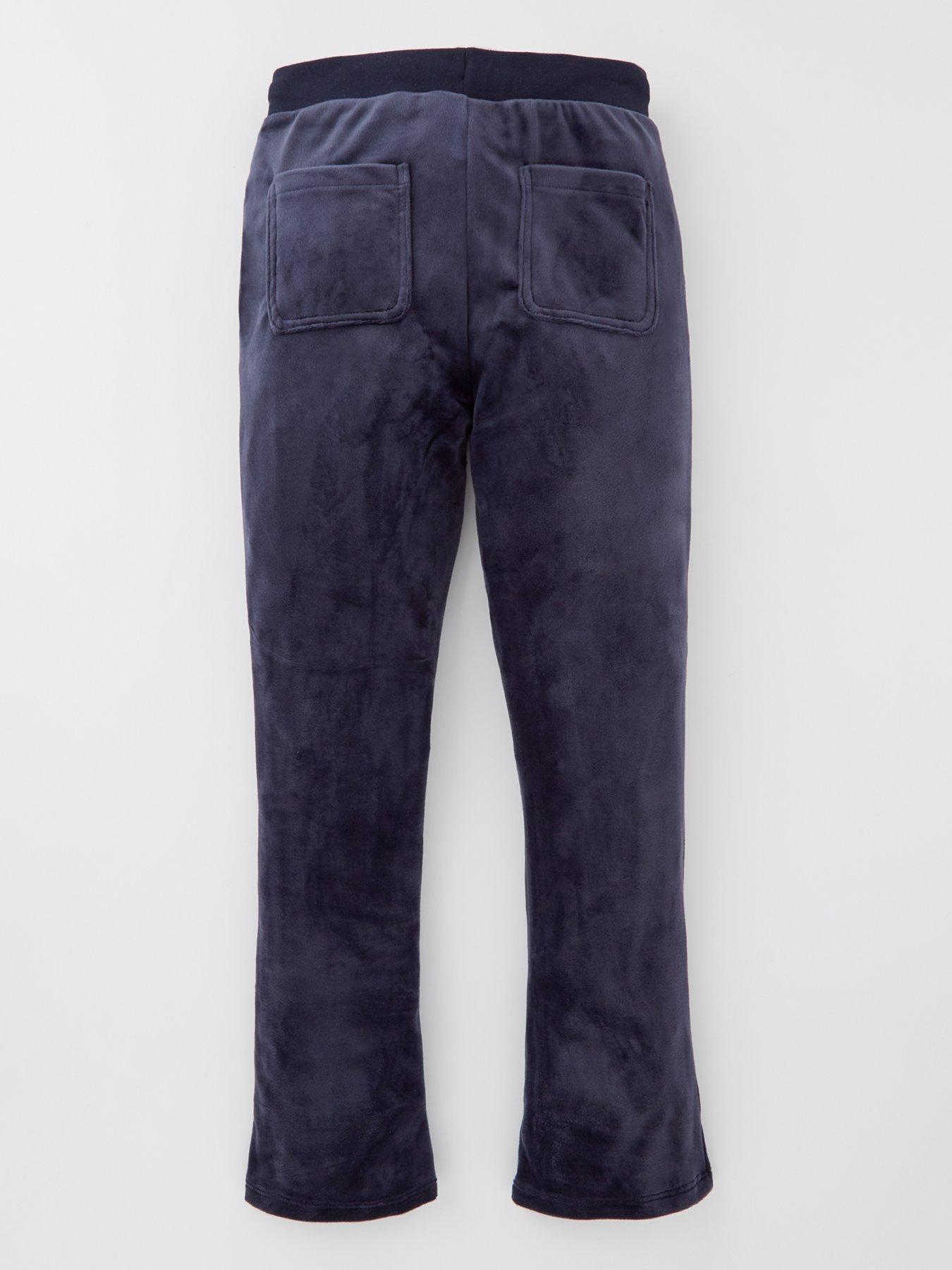 Image 2 of 4 of Juicy Couture Girls Diamante Velour Bootcut Jogger - Night Sky