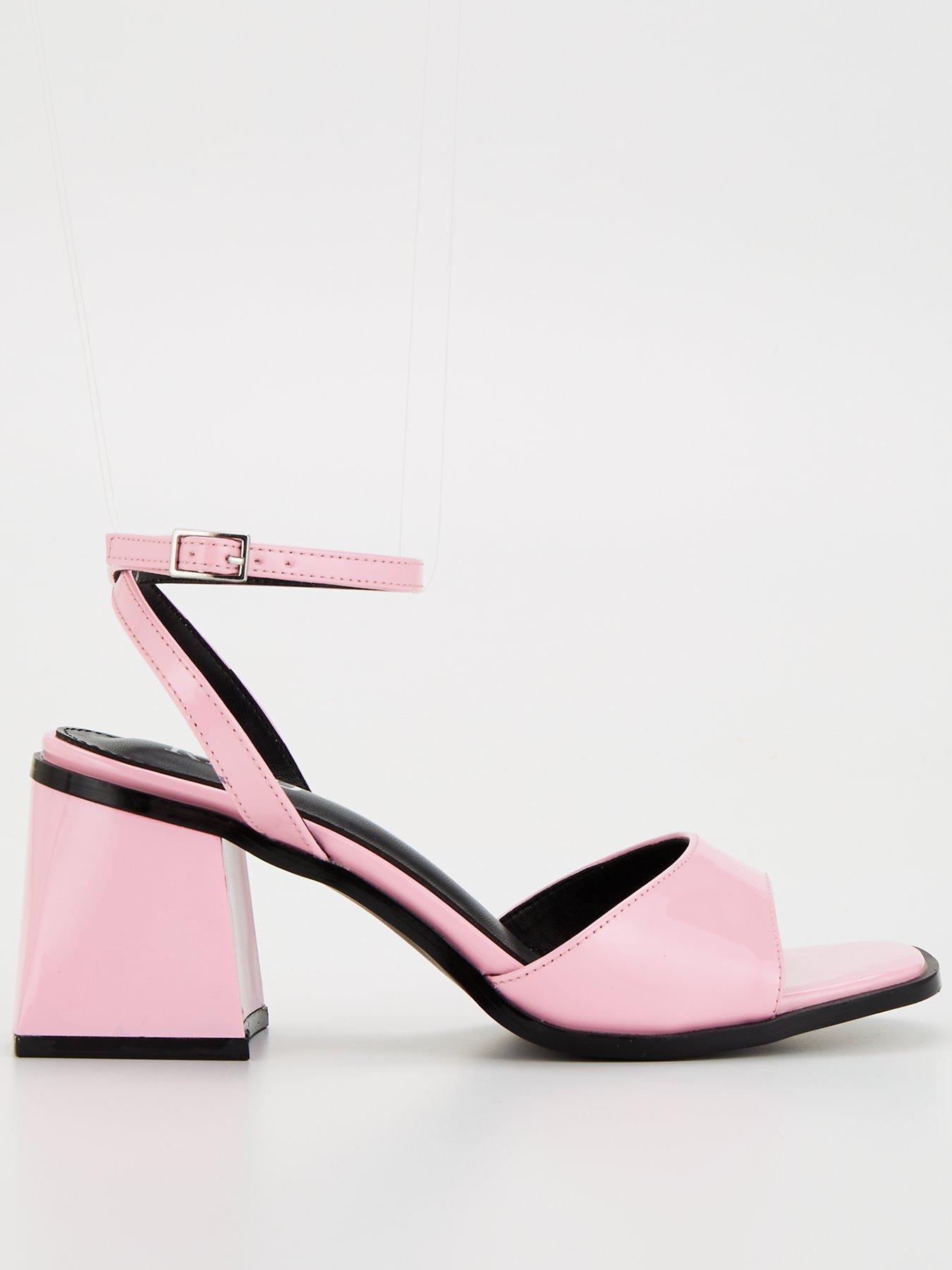 Elyse Patent Block Heel Sandals Pink