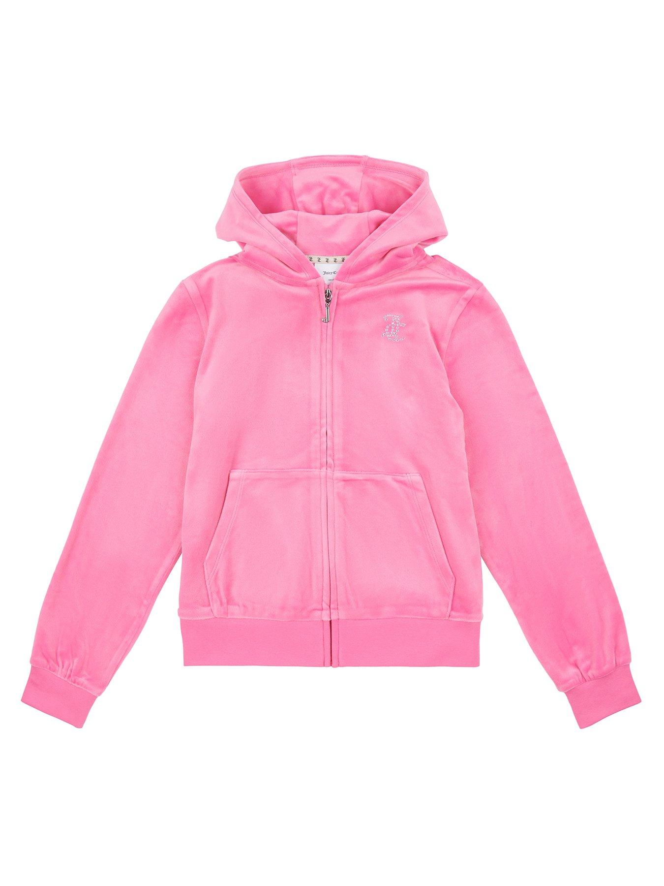 Juicy Couture Light Pink Logo Velour Tracksuit Set - Small Hoodie And Pants