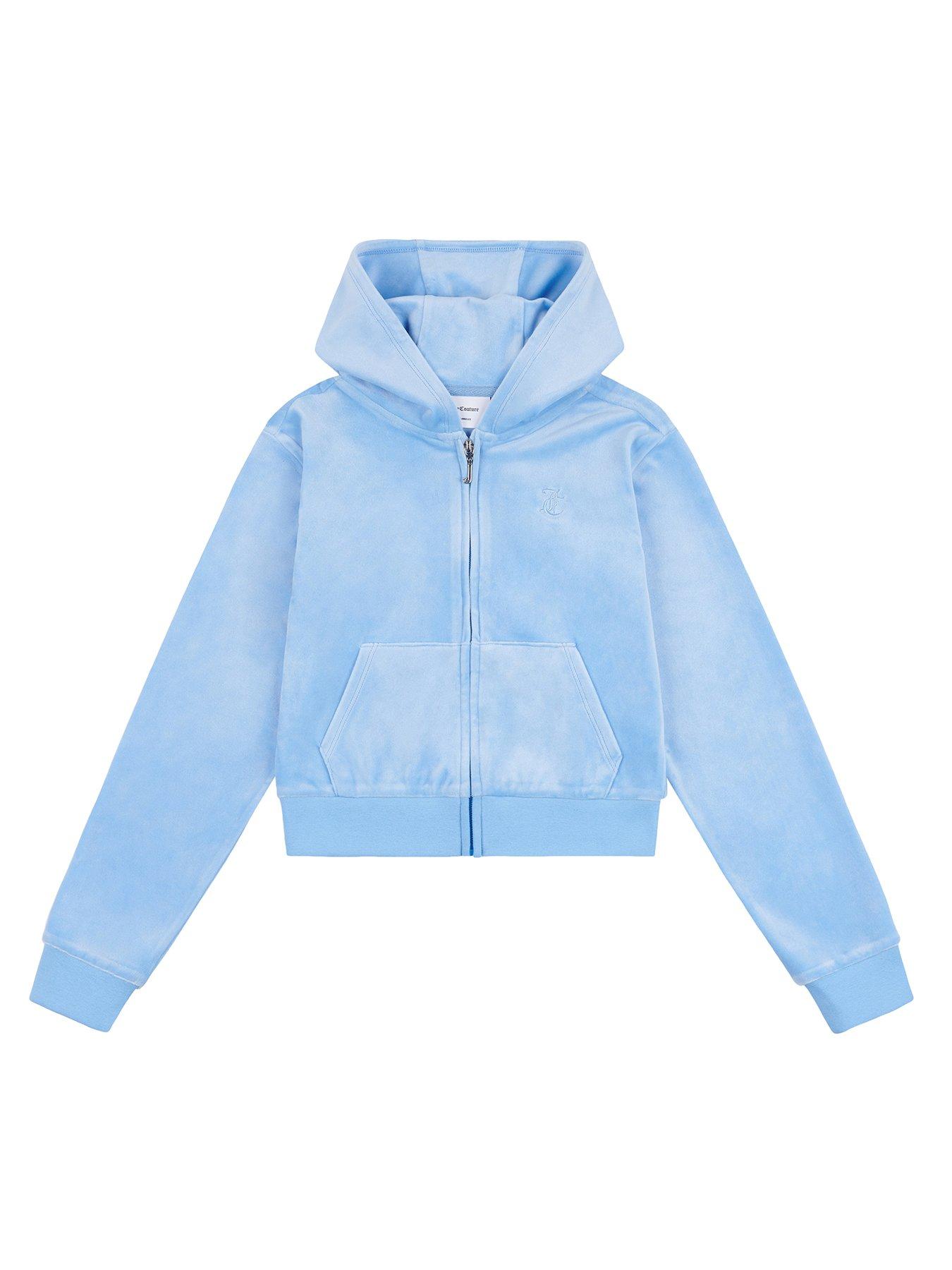 Juicy Couture Girls Diamante Zip Through Velour Hoodie & Bootcut