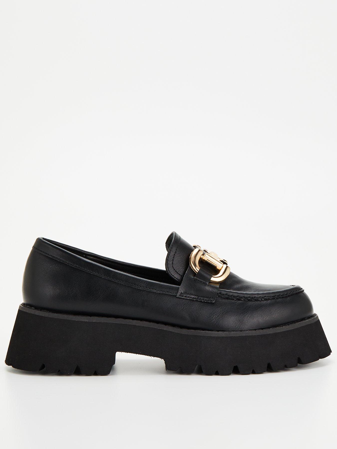Raid Gennia Platform Metallic Trim Loafers - Black