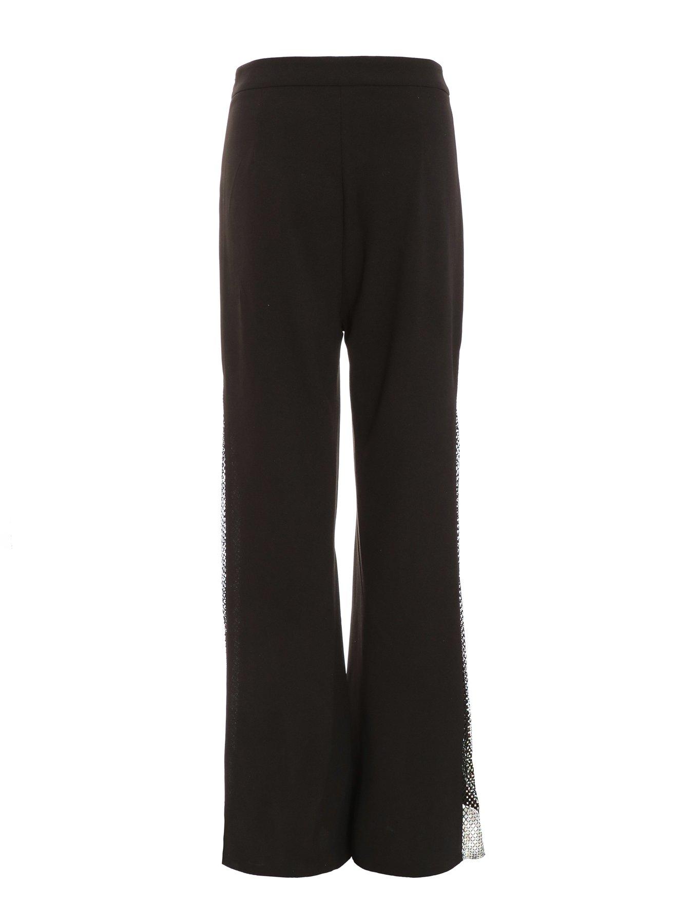 Quiz Black Diamante Embelished Wide Leg Trousers | very.co.uk