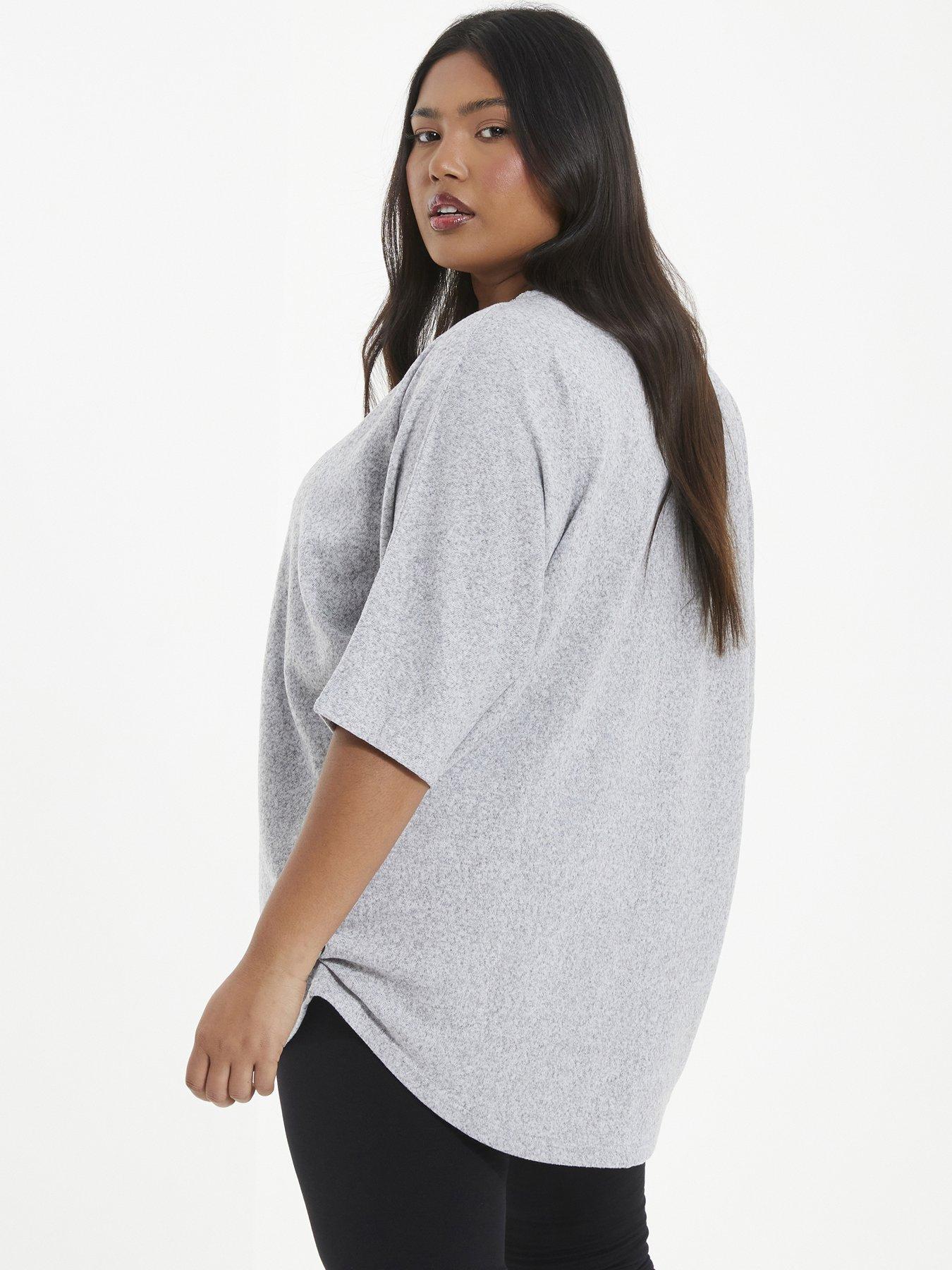 Grey store batwing top