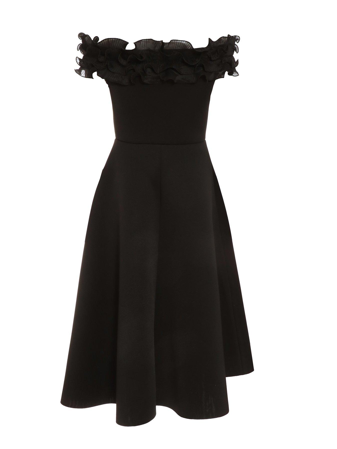 Black frill skater dress sale