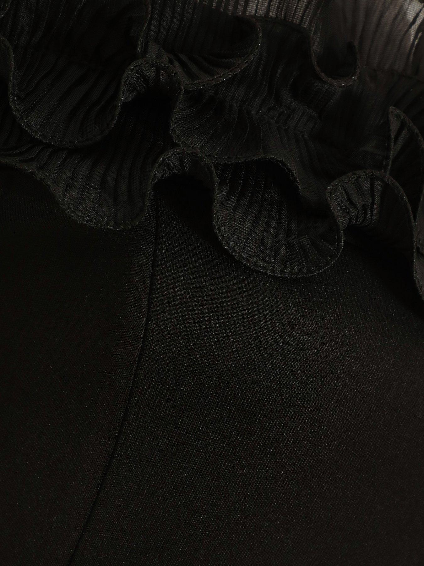 Image 3 of 3 of Quiz Black Frill Bardot Skater Dress
