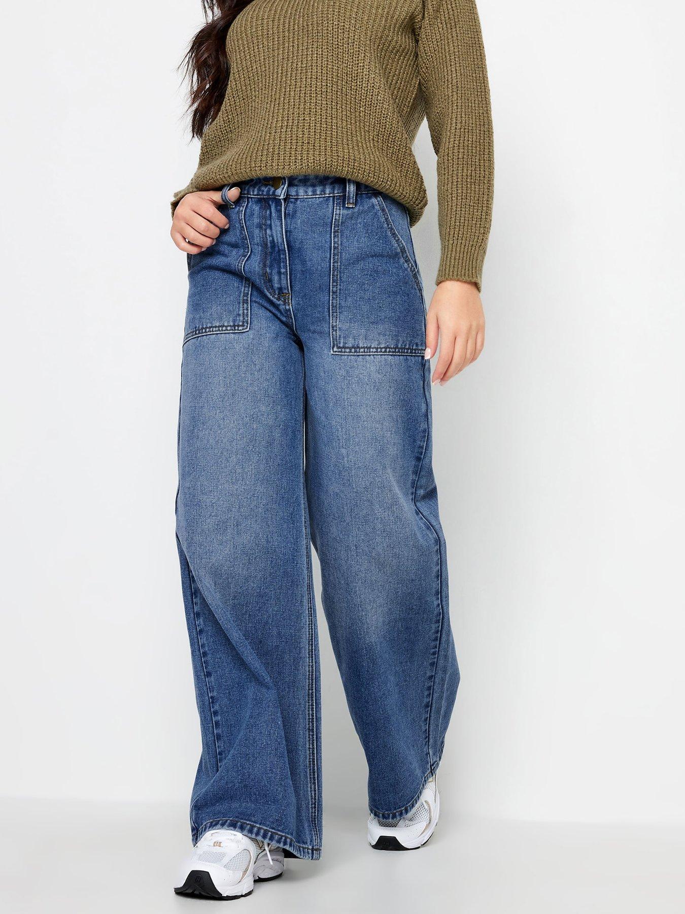 Petite wide hotsell leg jeans uk