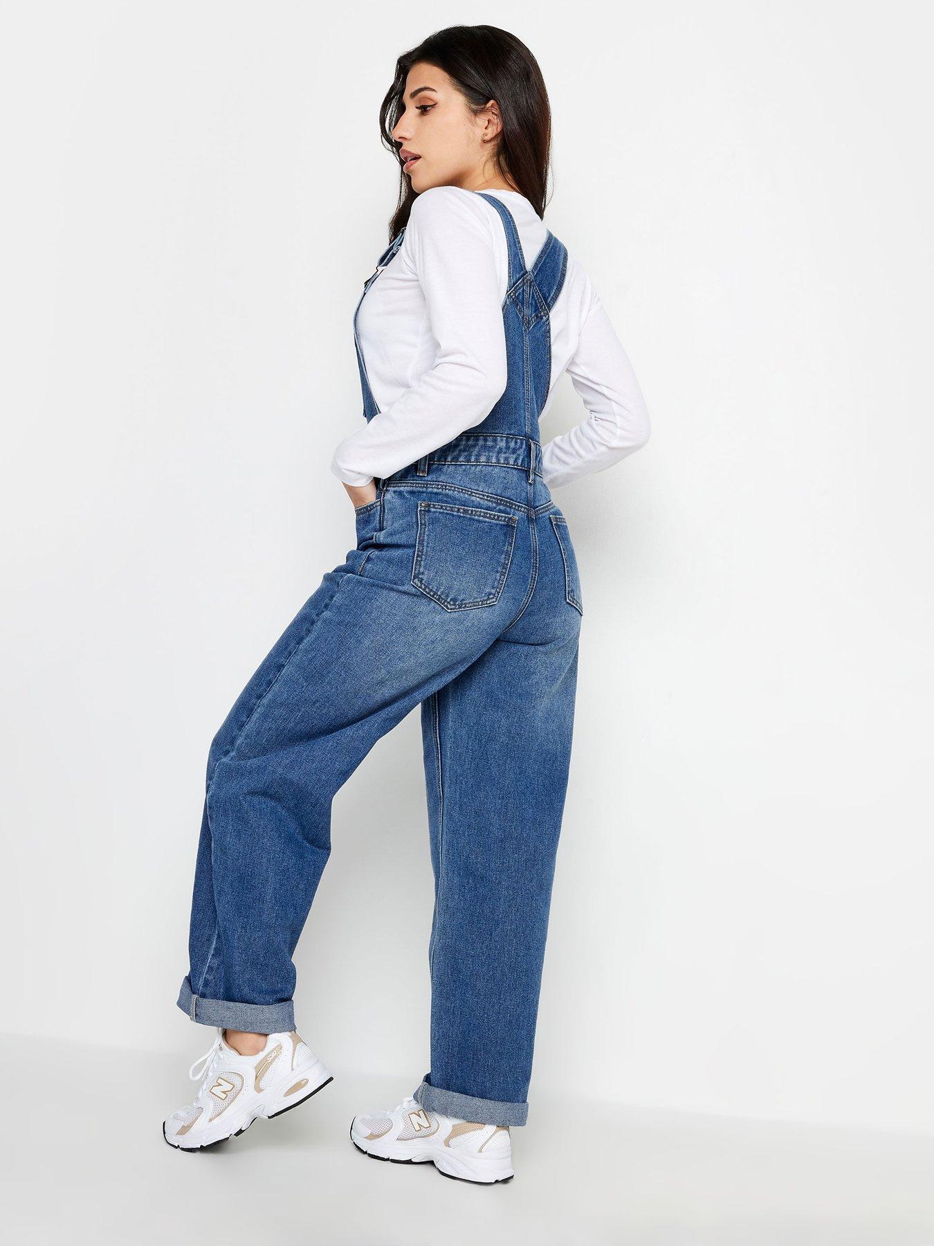 Denim dungarees hot sale ladies uk