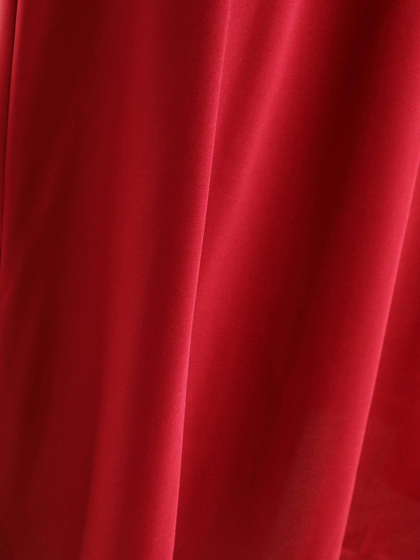 Image 6 of 6 of Quiz Curve Curve Red Satin Midi Dress