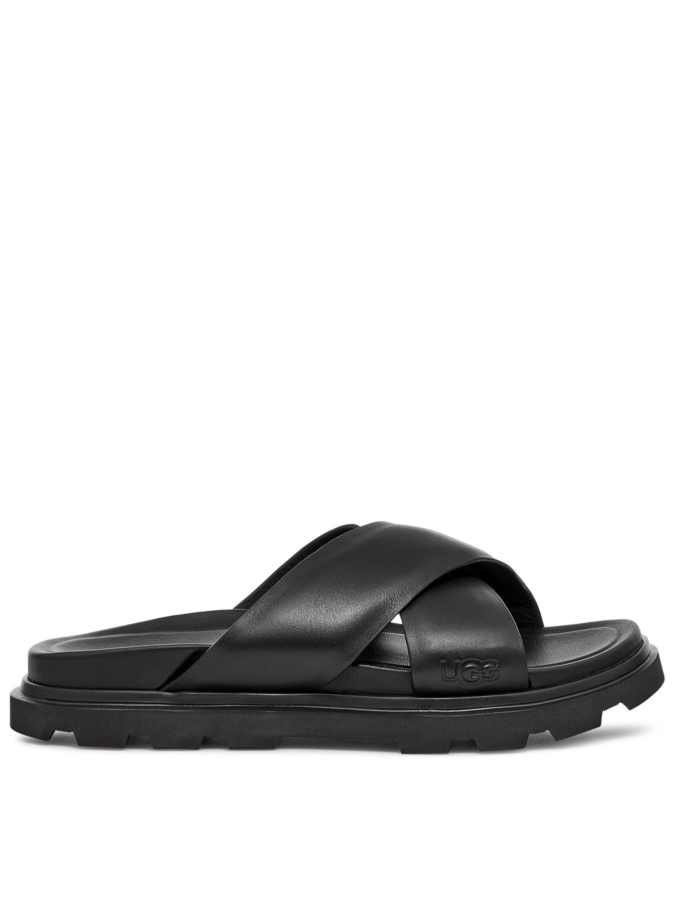 UGG Capitola Cross Slide - Black | Very.co.uk