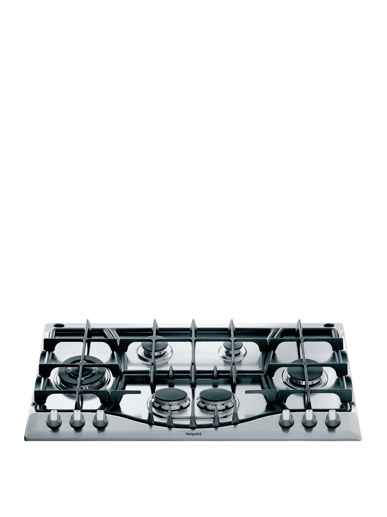 Product photograph of Hotpoint Phc961tsixh 87cm Wide Intergrated Gas Hob - Stainless Steel - Hob With Installation from very.co.uk