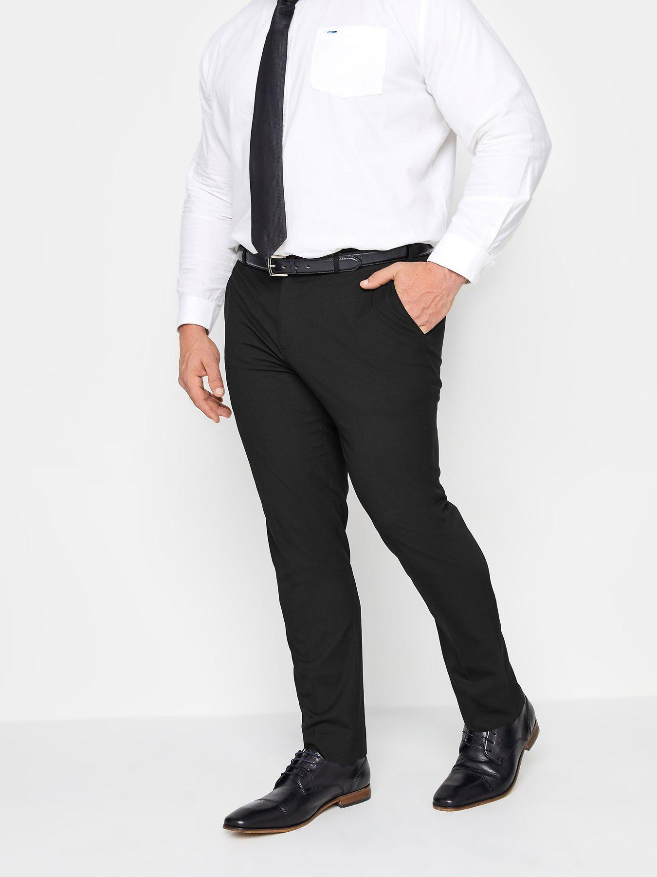 BadRhino Plain Suit Trousers, Black, Size 54, Length Short, Men