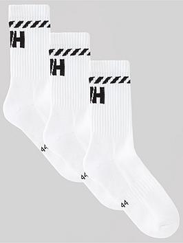 helly hansen unisex cotton sport sock 3pk - white