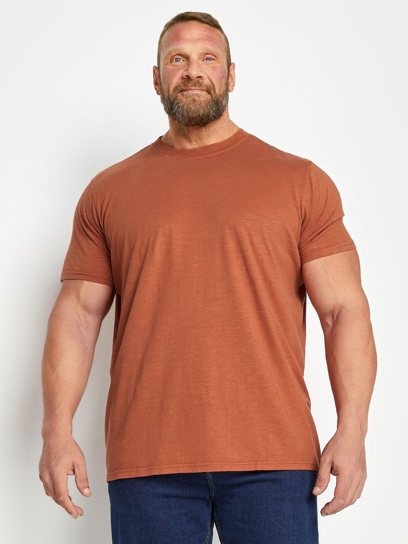 undefined Crew Neck Short Sleeve Slub T-Shirt - Brown